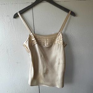 Adagio Vintage Silk Cream Tank Ribbed Top